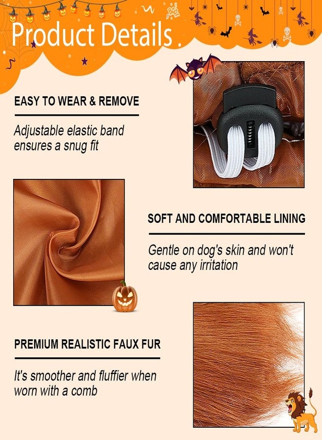 Vivifying Lion Mane for Dog, Adjustable Halloween Lion Costume Wig with Ears for Medium and Large Dogs, Realistic & Funny Accessory Perfect for Parties and Photoshoots (Large, Dark Brown) - Image 2